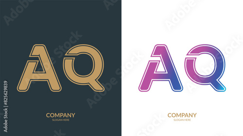 Abstract letter AQ logo design template