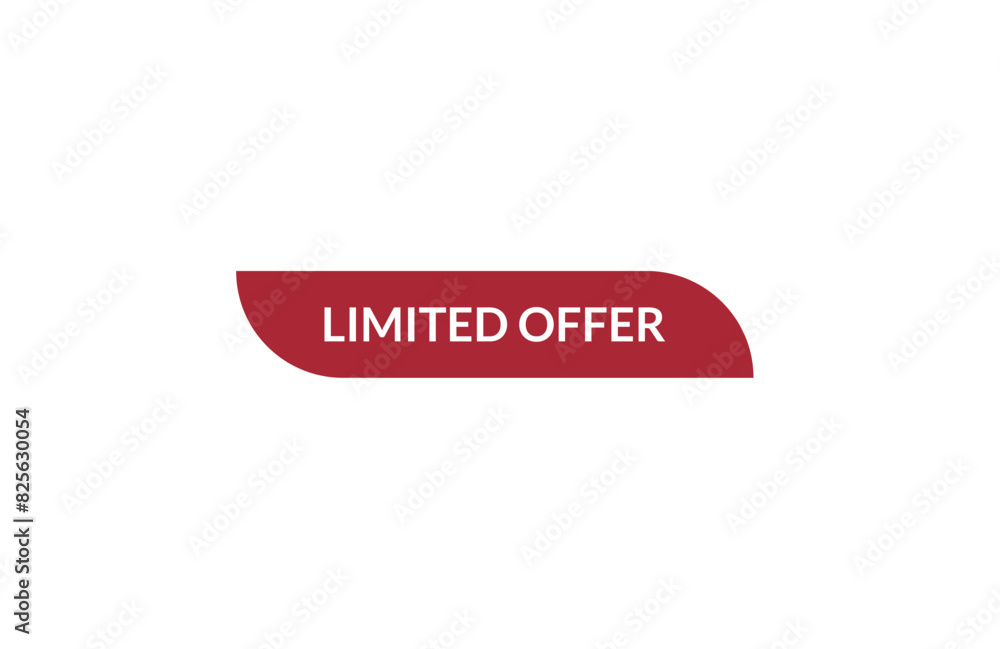Limited offer red ribbon label banner. Open available now sign or Limited offer tag. Limited offer red ribbon label banner. Open available now sign or Limited offer tag.