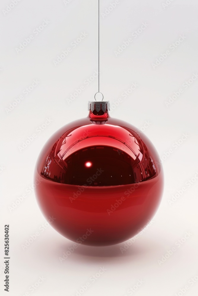 Christmas Sphere. Red New Year's Eve Bauble Decoration for Traditional Winter Holidays Christmas Sphere. Red New Year's Eve Bauble Decoration for Traditional Winter Holidays
