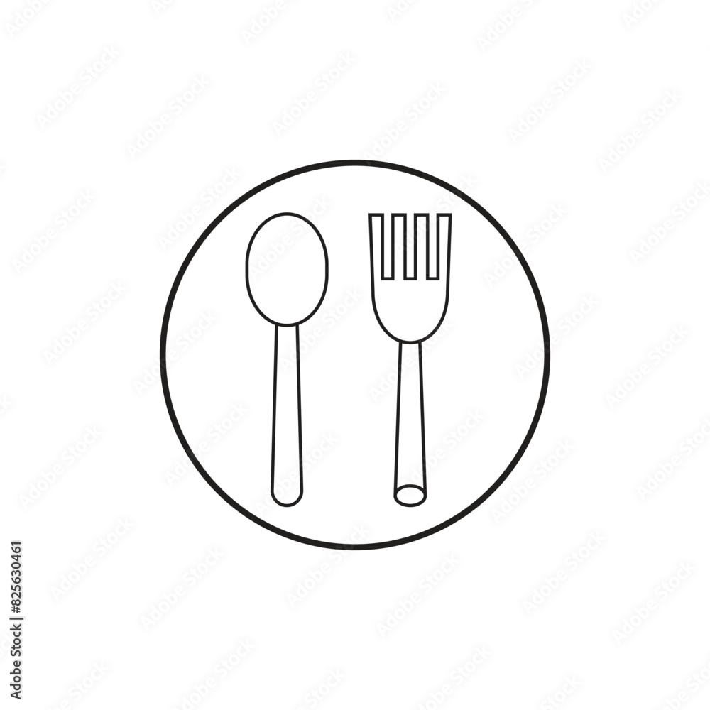 Knife and fork vector icon in black solid flat design icon isolated on white background. Knife and fork vector icon in black solid flat design icon isolated on white background.