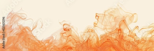 a beige ecru background with orange smoke rising from below. There should be no text or any other elements on it. It's for use as an illustration which focuses on fashion design. simple and clean