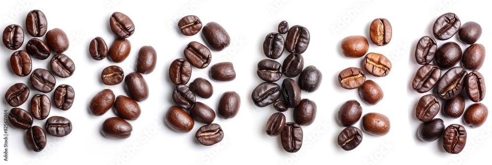 Light Roast Coffee Beans: Aromatic Breakfast Brew on White Background Light Roast Coffee Beans: Aromatic Breakfast Brew on White Background