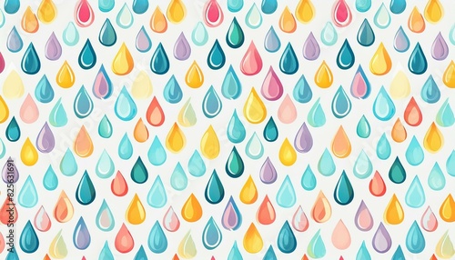 Cute childish seamless pattern with colorful watercolor rain drops. Sweet vector background for baby nursery, children textile, fabric, print. Beautiful simple kids abstract backdrop