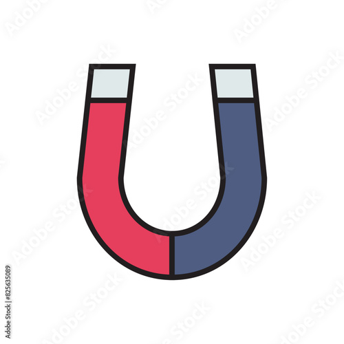 Magnet icon flat vector illustration.