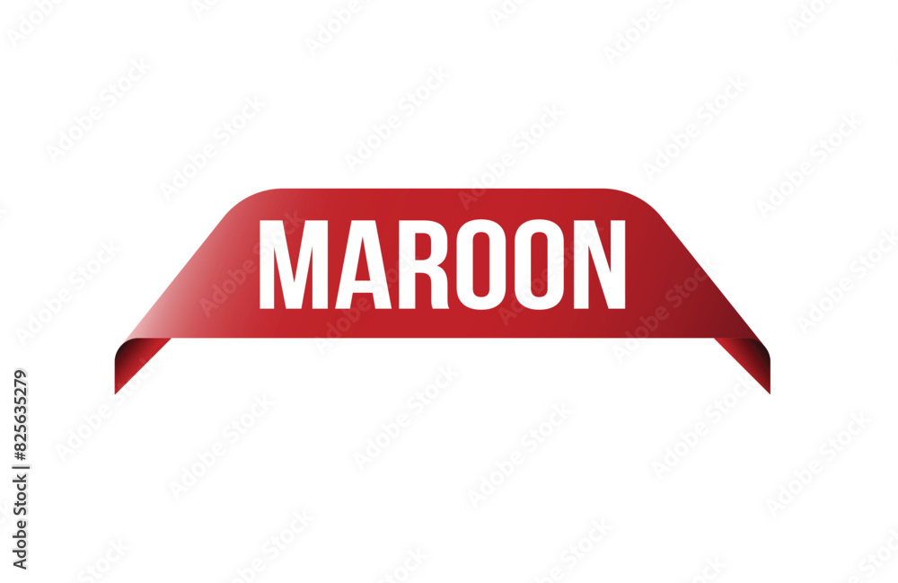 Red banner MAROON on white background. Red banner MAROON on white background.