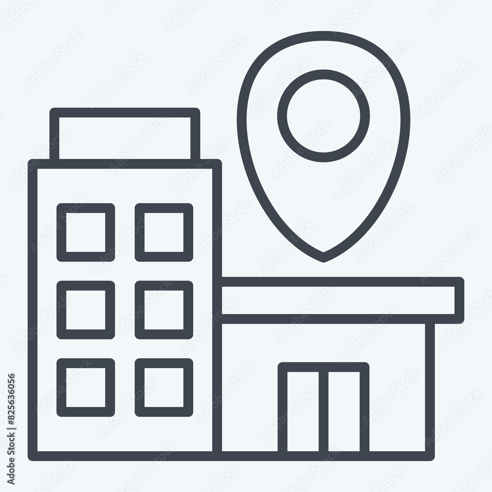 Icon Bussines Location. related to Finance and Tax symbol. line style. simple design illustration Icon Bussines Location. related to Finance and Tax symbol. line style. simple design illustration