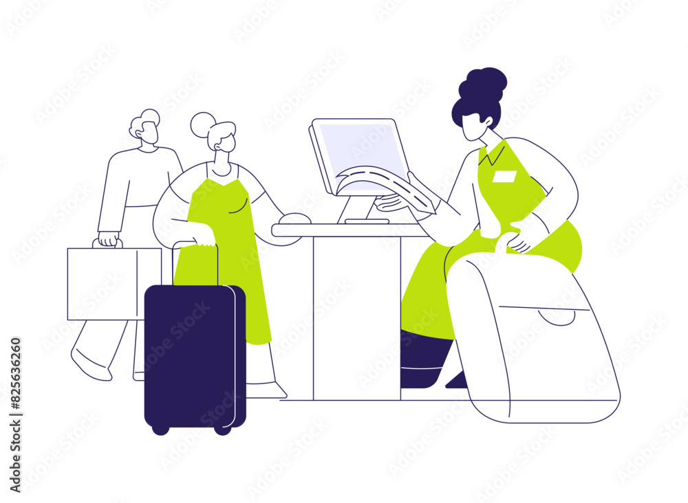 Baggage drop abstract concept vector illustration. Baggage drop abstract concept vector illustration.