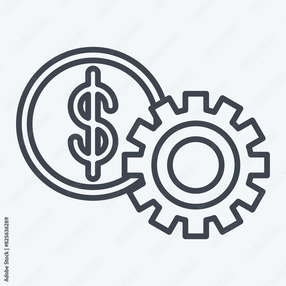 Icon Financial Setting. related to Finance and Tax symbol. line style. simple design illustration Icon Financial Setting. related to Finance and Tax symbol. line style. simple design illustration