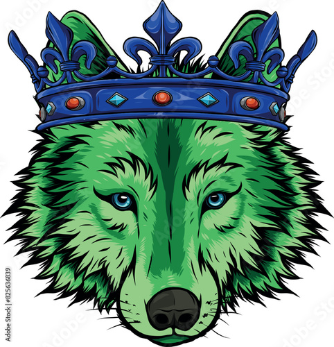 colored wolf head mascotn vector illustration design photo