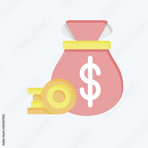 Icon Cash Collection. related to Finance and Tax symbol. flat style. simple design illustration