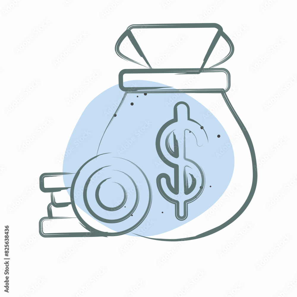 Icon Cash Collection. related to Finance and Tax symbol. Color Spot Style. simple design illustration Icon Cash Collection. related to Finance and Tax symbol. Color Spot Style. simple design illustration