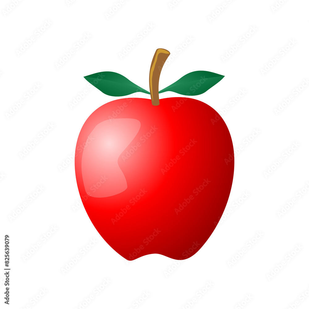 Fototapeta premium red apple with leaf