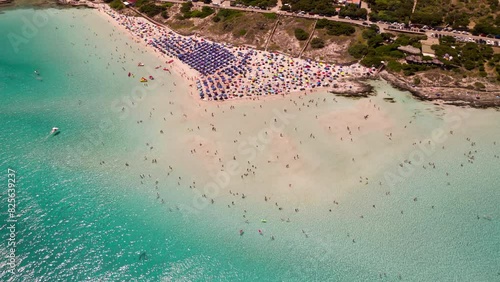 Sardegna Italy La Pelosa Beach Aerial Timelapse photo