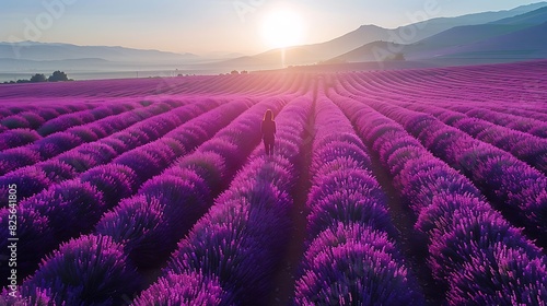 lavender field at sunset 