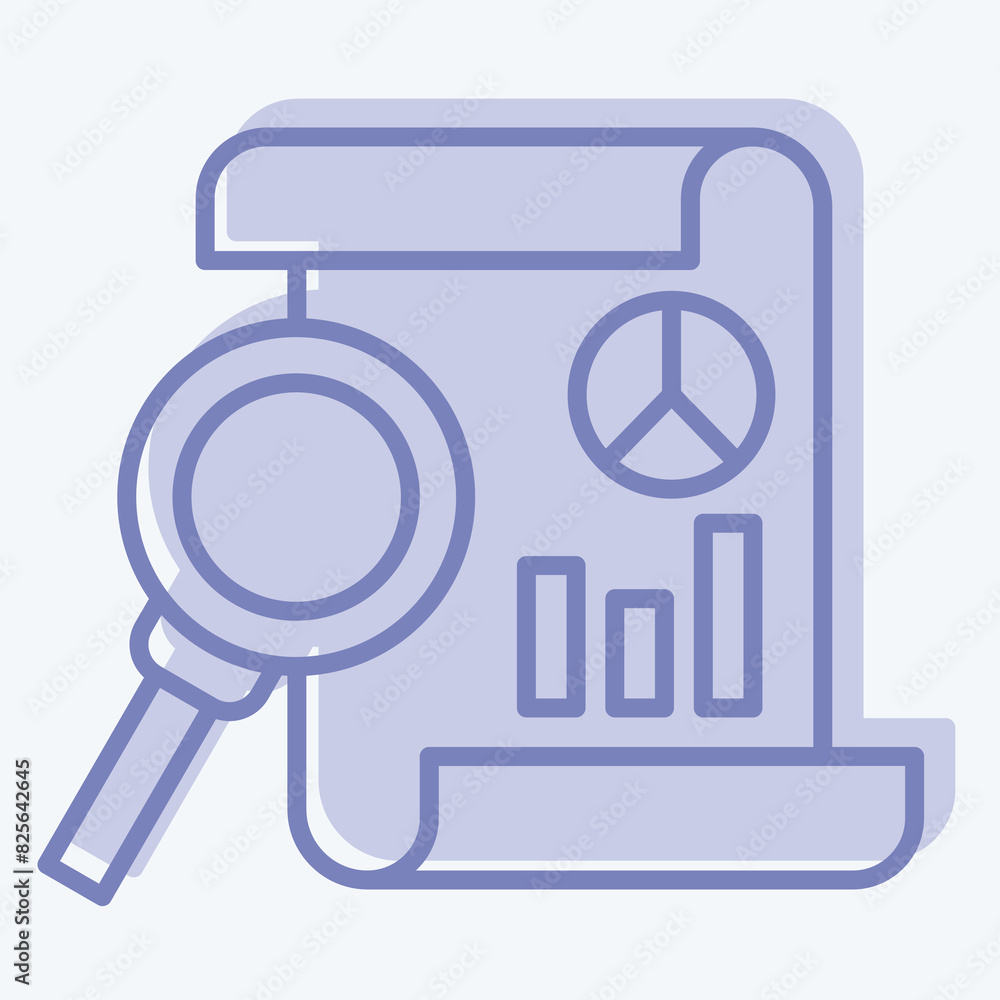 Icon Data Chart. related to Finance and Tax symbol. two tone style. simple design illustration Icon Data Chart. related to Finance and Tax symbol. two tone style. simple design illustration