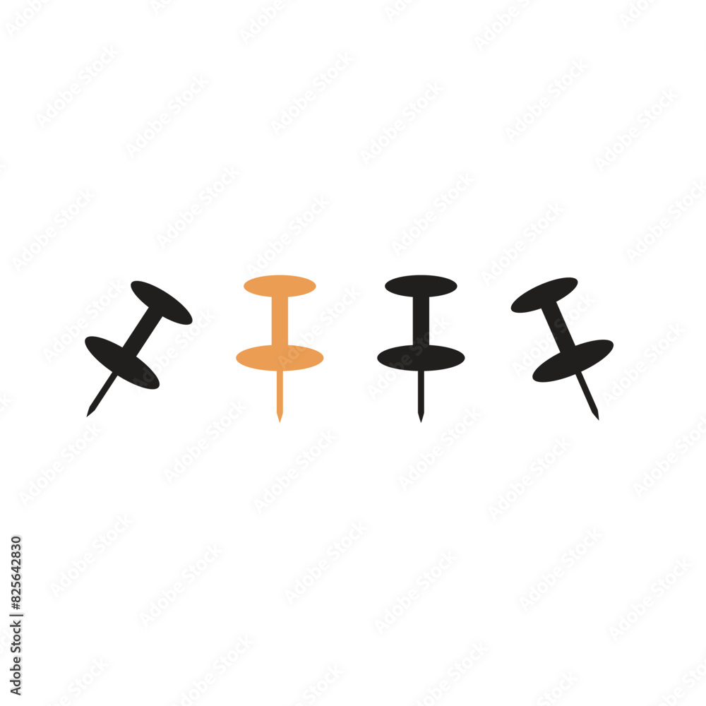 office push pin icon. in trendy flat style isolated on grey background.
