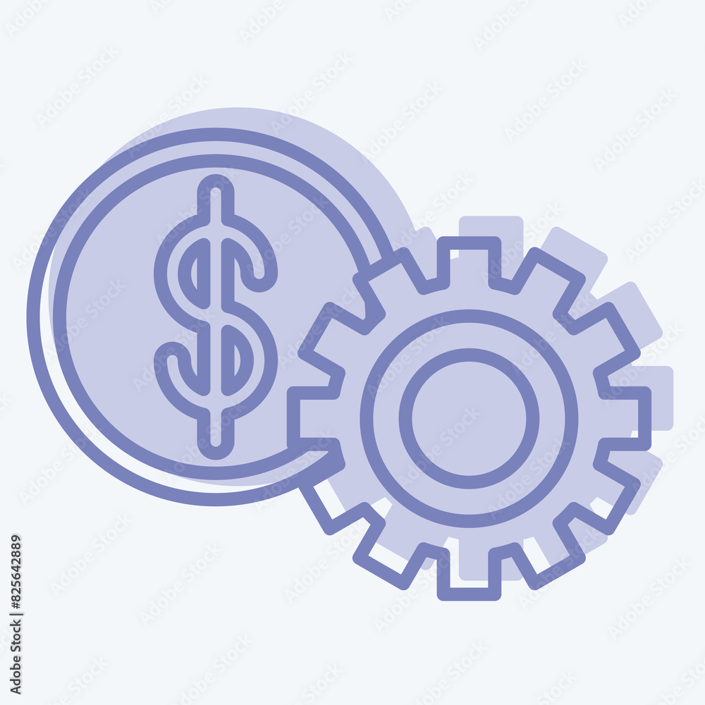 Icon Financial Setting. related to Finance and Tax symbol. two tone style. simple design illustration Icon Financial Setting. related to Finance and Tax symbol. two tone style. simple design illustration