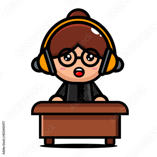 illustration of lawyer with earphones