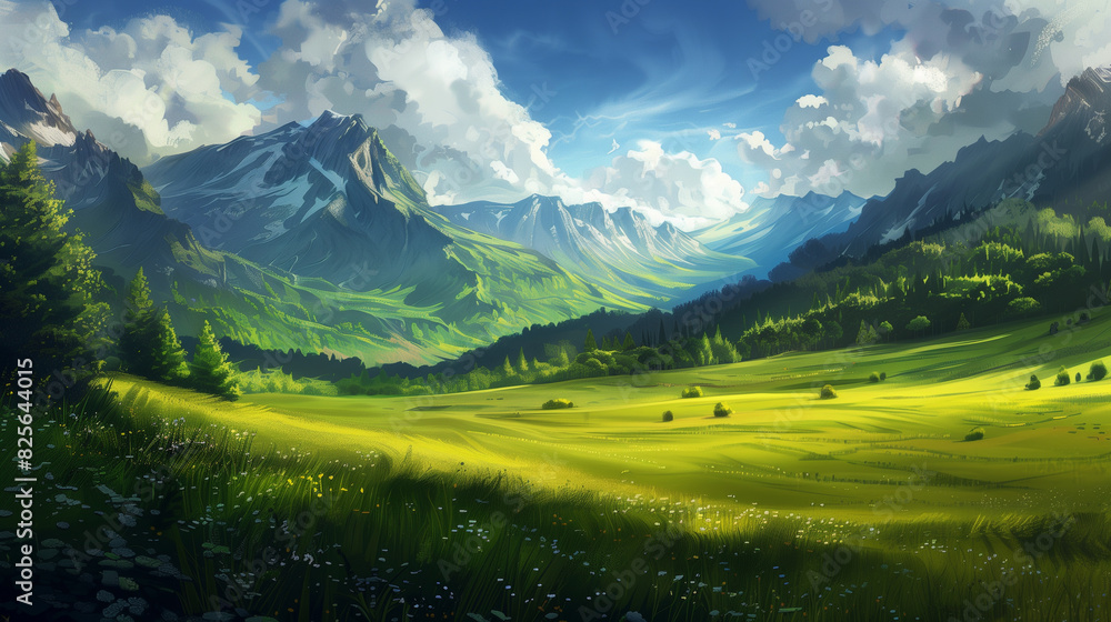 Fototapeta premium beautiful landscape relaxing wallpaper 