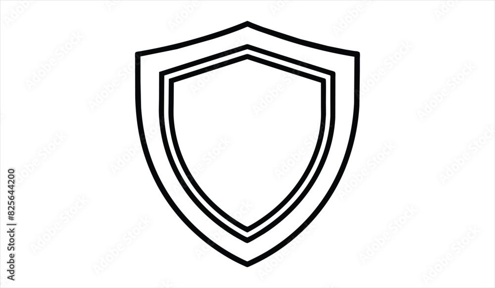 Shield icon. Shield with a checkmark in the middle Protection icon concept. Shield icon. Shield with a checkmark in the middle Protection icon concept.