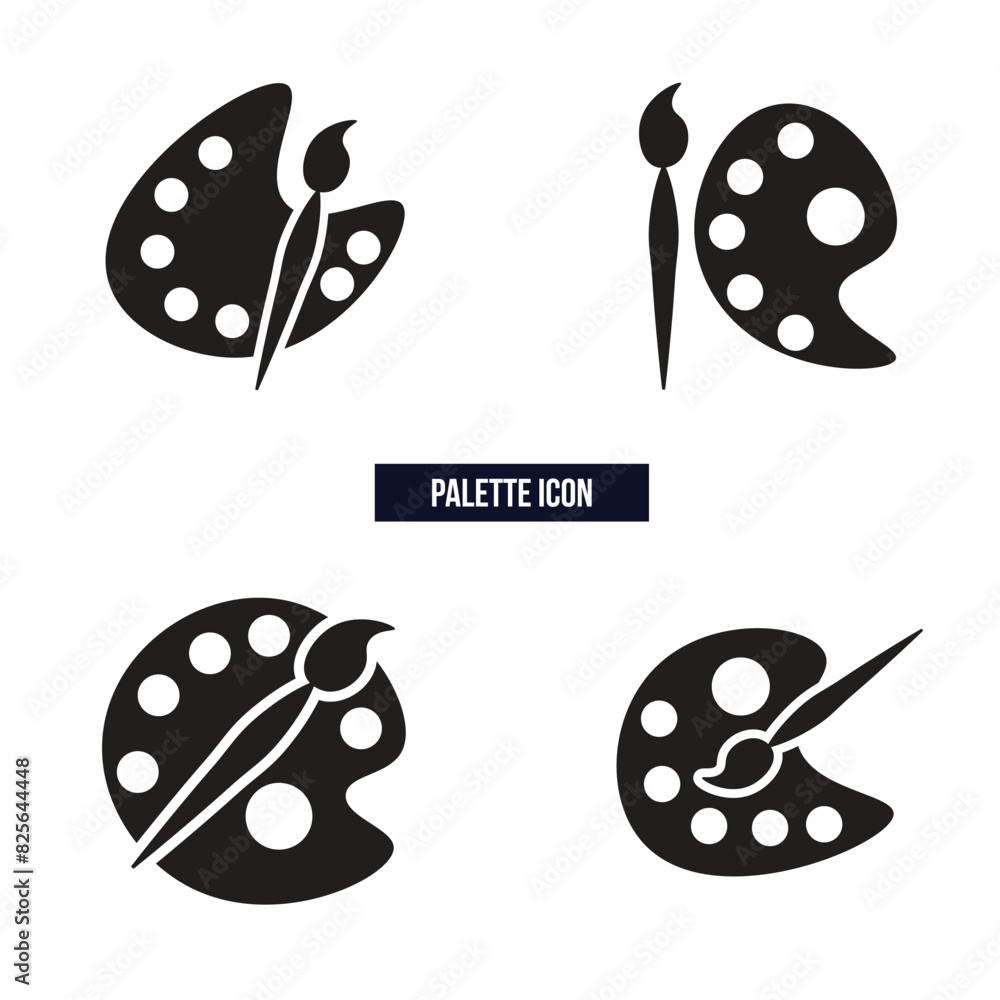 palette icon flat vector illustration. palette icon flat vector illustration.