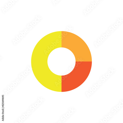 Flat pie chart icon symbol vector Illustration.
