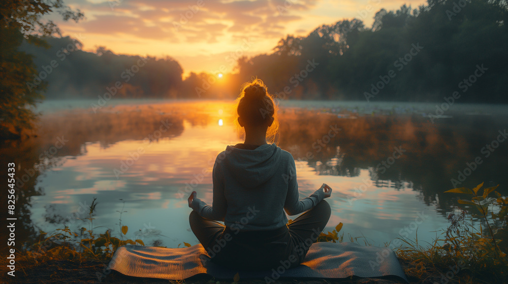 A_serene_scene_of_a_woman_meditating A_serene_scene_of_a_woman_meditating