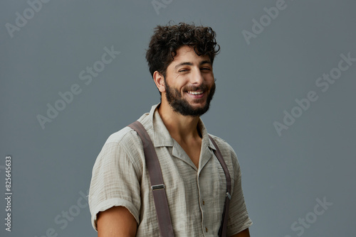 Wallpaper Mural White portrait looking attractive happy men smile face background adult person young isolated Torontodigital.ca