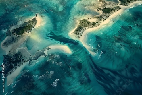 Vista aerea del Mar caribe