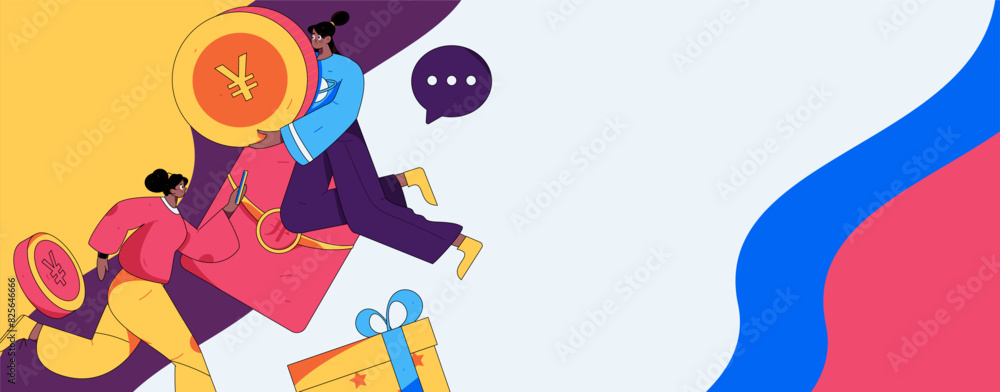 Holiday shopping people doing e-commerce online shopping flat vector concept operation hand drawn illustration
Holiday shopping people doing e-commerce online shopping flat vector concept operation hand drawn illustration