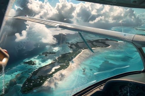 Vista aerea del Mar caribe photo