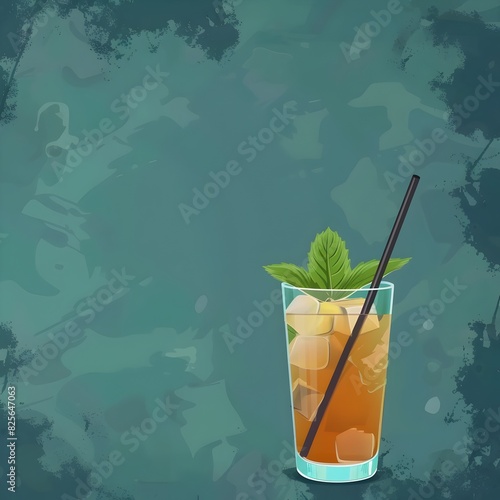 Mint Julep Cocktail A Flat Design Party Theme Featuring an Intricate Analogous Color Scheme