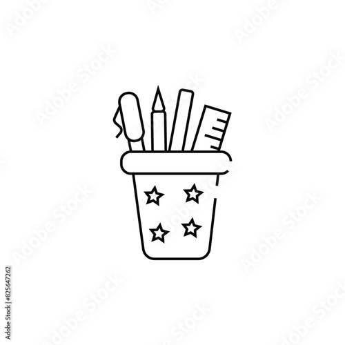 pencil holder vector type icon