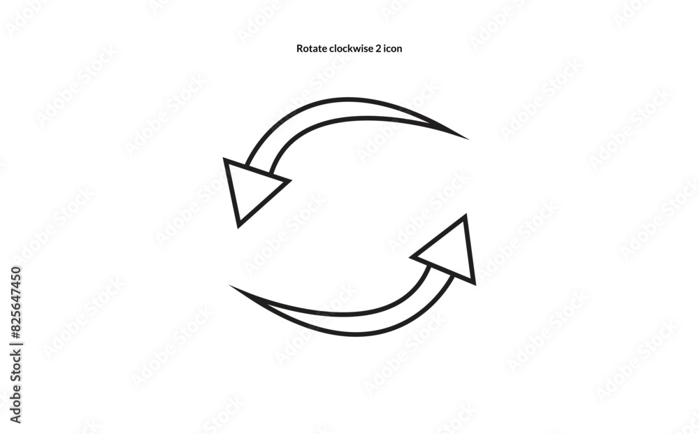 Rotate clockwise 2 icon. style design isolated on white background Rotate clockwise 2 icon. style design isolated on white background