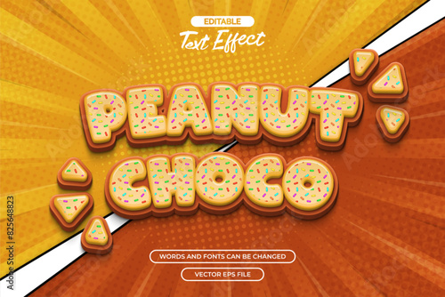 Peanut choco editable text effect
