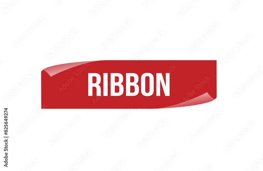 Red banner Ribbon on white background. Red banner Ribbon on white background.
