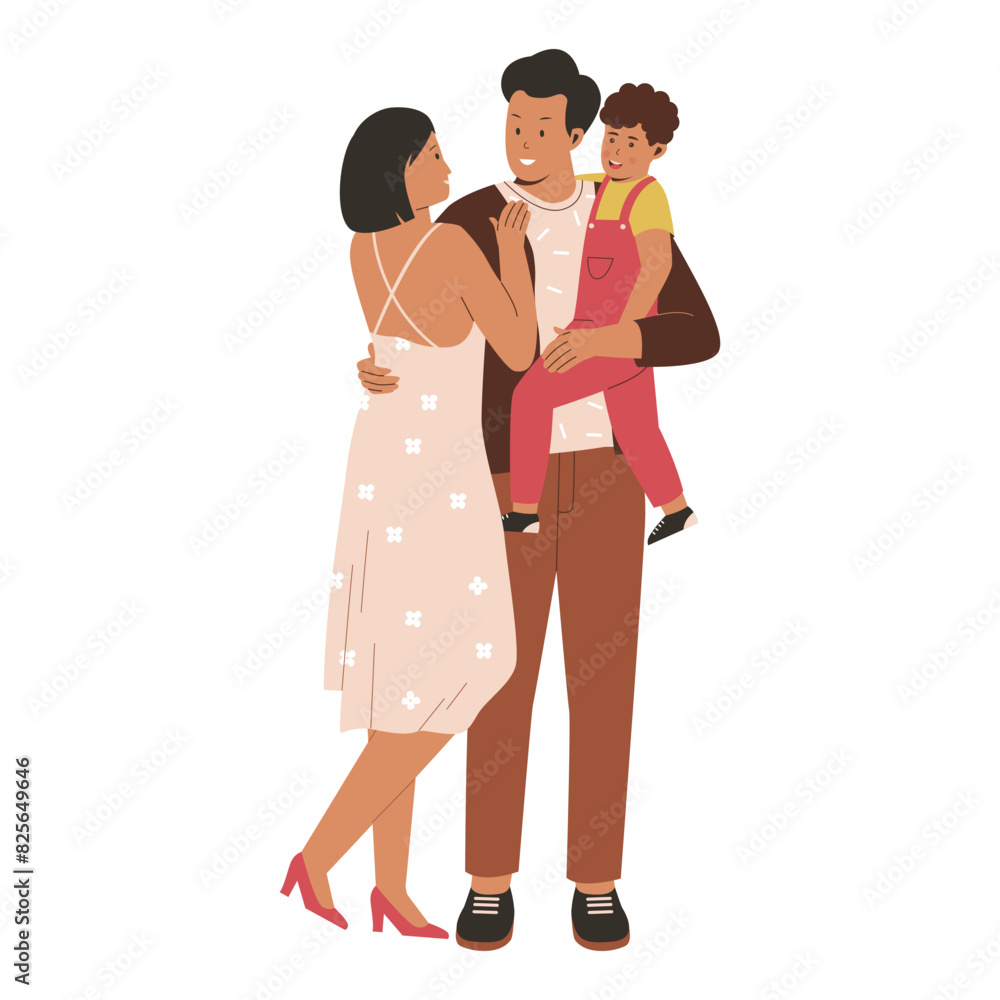 Happy family concept. Flat illustration concept Happy family concept. Flat illustration concept