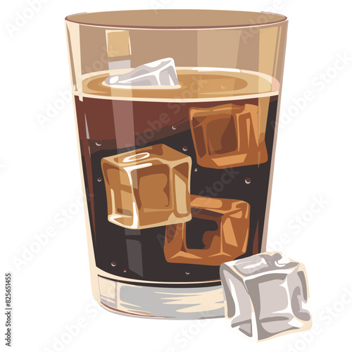 A single glass of whiskey on the rocks
