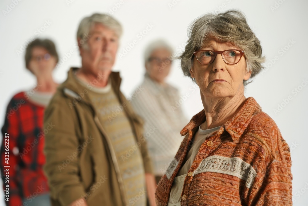 Portrait of a senior woman in front of a group of seniors Portrait of a senior woman in front of a group of seniors
