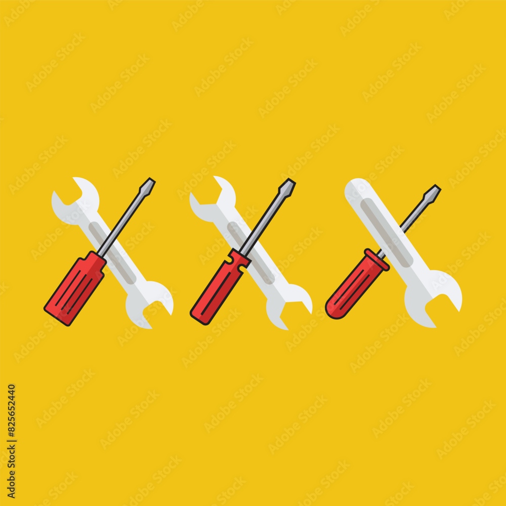 Screw driver icon flat vector illustration. Screw driver icon flat vector illustration.
