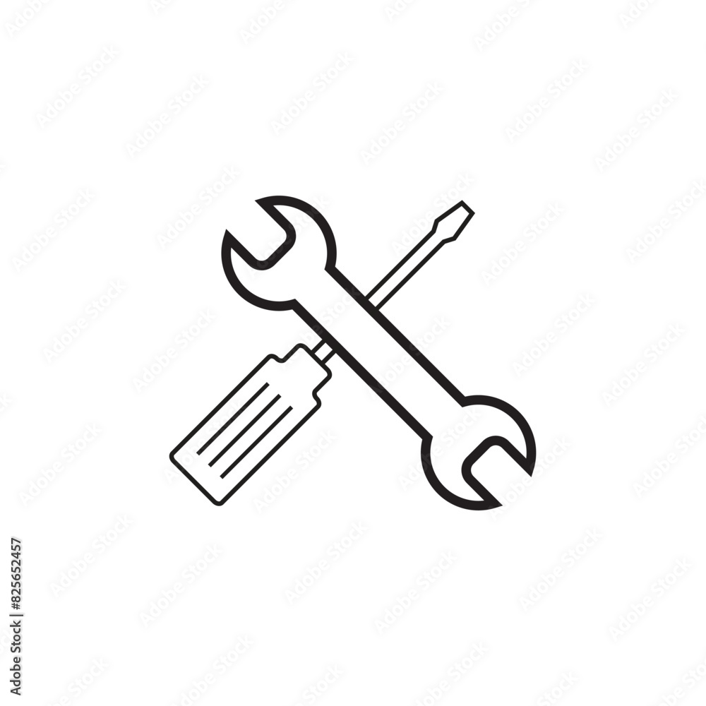 Flat screw driver icon set. symbol vector Illustration.