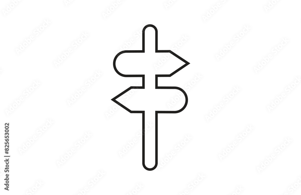 Obraz premium Signpost icon, direction line icon isolated.
