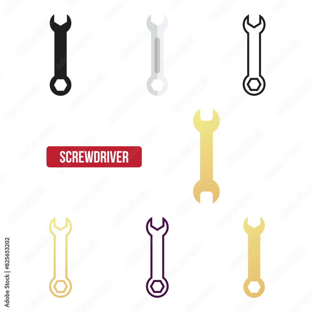 Screwdriver icon set. flat vector illustration. Screwdriver icon set. flat vector illustration.