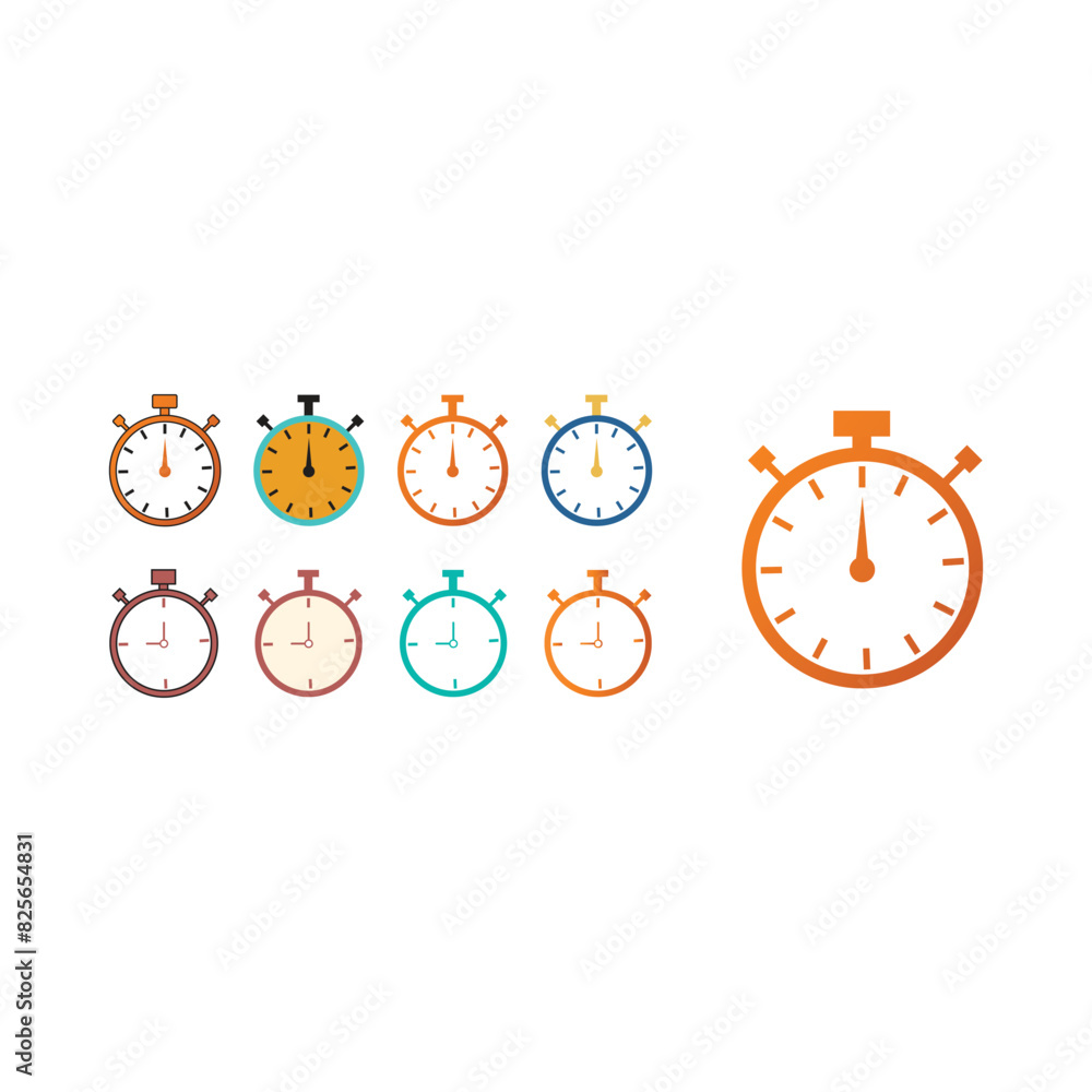 Stopwatch icon in flat style with background. Stopwatch icon in flat style with background.