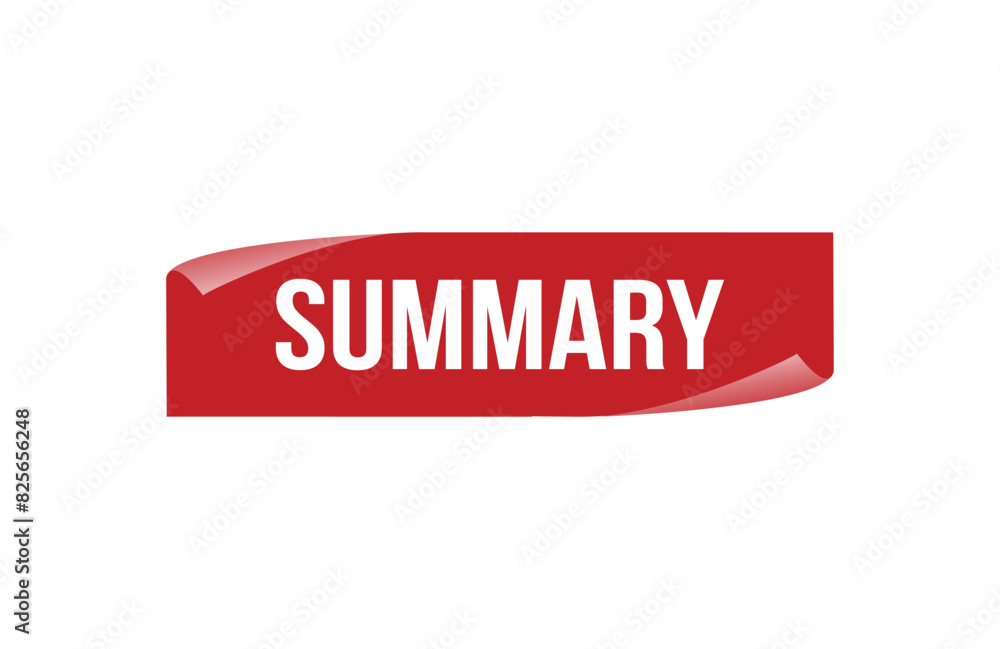 Summary red ribbon label banner. Open available now sign or Summary tag. Summary red ribbon label banner. Open available now sign or Summary tag.
