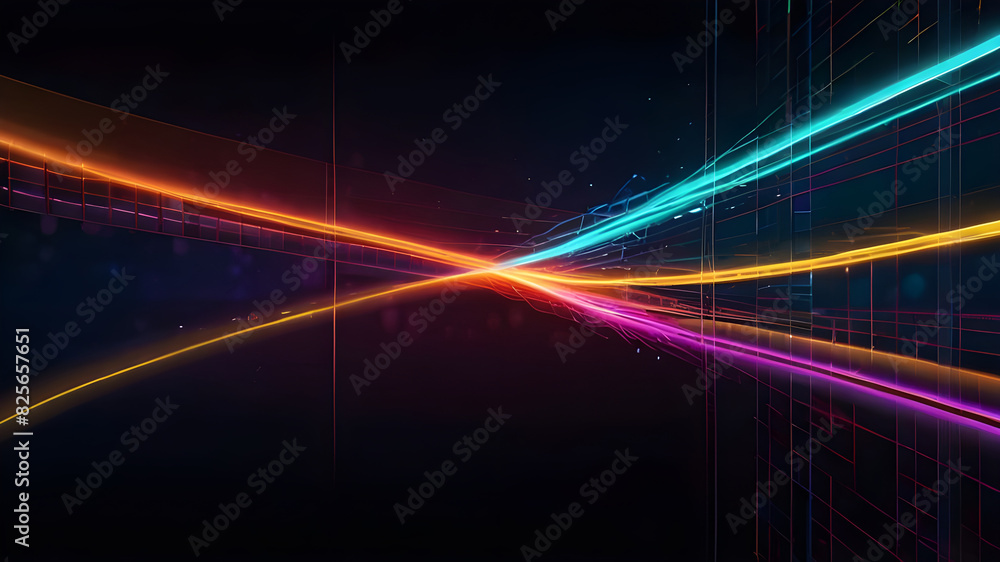 Obraz premium Crafting Straight Motion Lines on Glowing Backgrounds for Stunning Designs ai generative