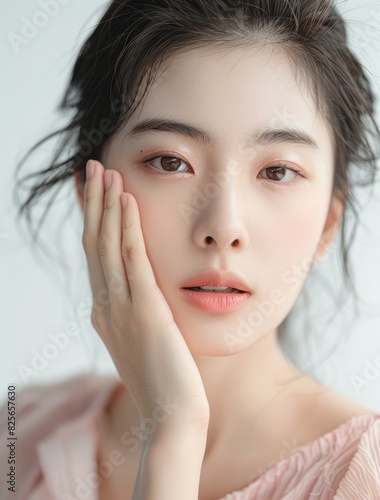 A beautiful female Asian model, posing for the camera, close up shot, photoshoot, photography