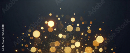 Poussière d'étoile scintillante d'or scintillant tombant fond bokeh abstrait brillant photo