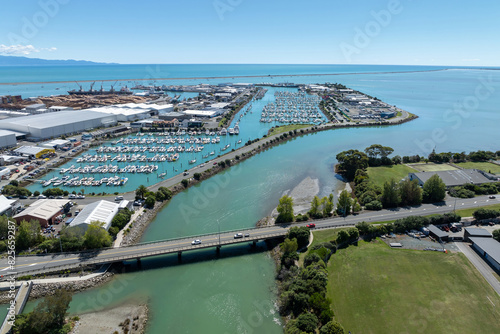 Aerial of Port Nelson, Nelson, New Zealand. photo