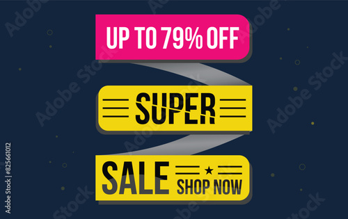 supper sale up to 79% off . Special offer symbol